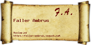 Faller Ambrus névjegykártya